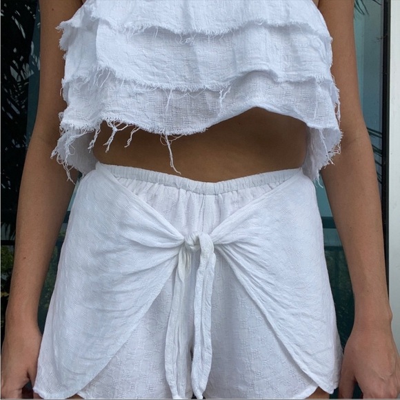 Cotton Candy White Beachy Flowy Two Piece Set S - Picture 4 of 7